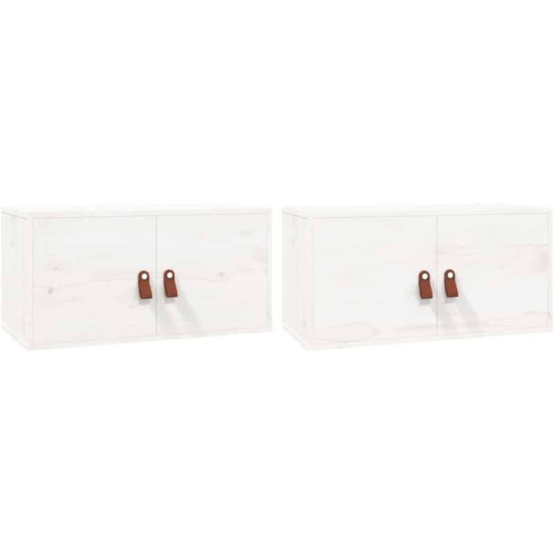 Wall Cabinets 2 pcs White 60x30x30 cm Solid Wood Pine vidaXL