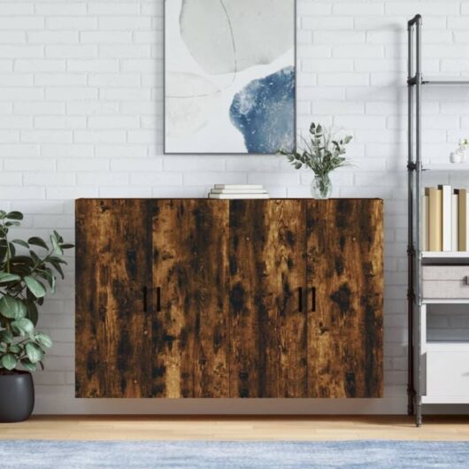 Wall Mounted Cabinets 2 pcs Smoked Oak 69.5x34x90 cm Vidaxl