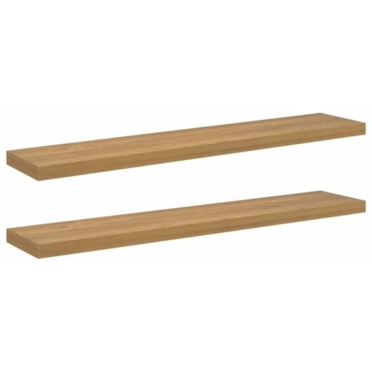 Wall Shelf 2 pcs Brown 120 x 23.5 x 4 cm Engineered Wood vidaXL
