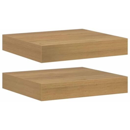 Wall Shelf 2 pcs Brown 23 x 23.5 x 4 cm Engineered Wood vidaXL