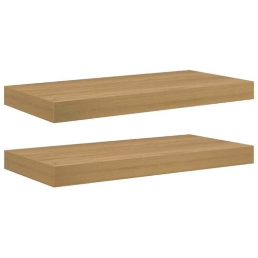 Wall Shelf 2 pcs Brown 50 x 23 x 4 cm Engineered Wood vidaXL