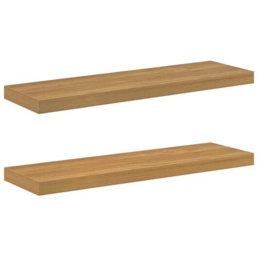 Wall Shelf 2 pcs Brown 90 x 23.5 x 4 cm Engineered Wood vidaXL