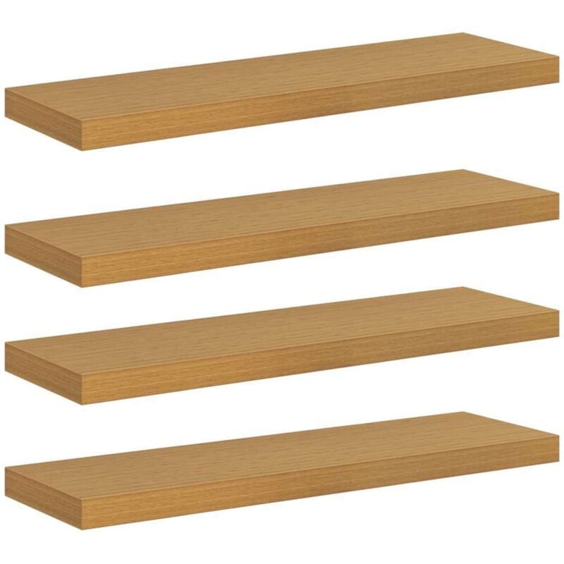 Wall Shelf 4 pcs Beige 90 x 23.5 x 4 cm Engineered Wood vidaXL