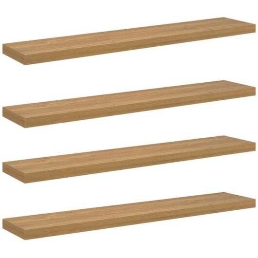 Wall Shelf 4 pcs Brown 120 x 23.5 x 4 cm Engineered Wood vidaXL
