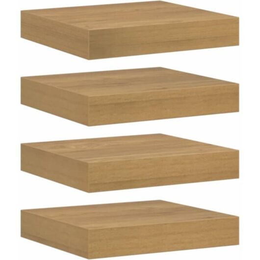 Wall Shelf 4 pcs Brown 23 x 23.5 x 4 cm Engineered Wood vidaXL