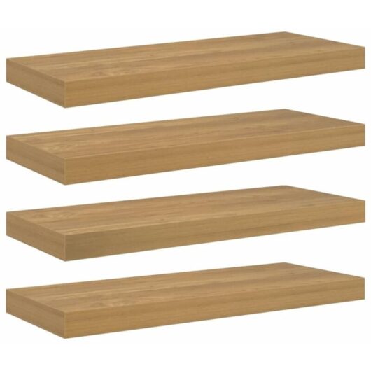 Wall Shelf 4 pcs Brown 60 x 23 x 4 cm Engineered Wood vidaXL