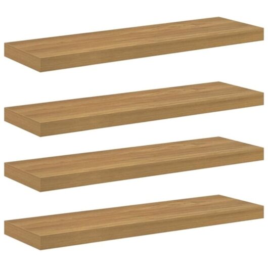Wall Shelf 4 pcs Brown 80 x 23.5 x 4 cm Engineered Wood vidaXL