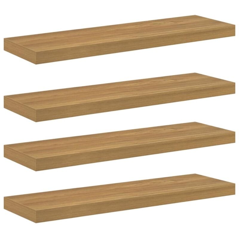 Wall Shelf 4 pcs Brown 90 x 23.5 x 4 cm Engineered Wood vidaXL