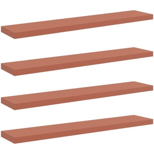 Wall Shelf 4 pcs Red 120 x 23.5 x 4 cm Engineered Wood vidaXL