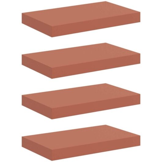 Wall Shelf 4 pcs Red 40 x 23.5 x 4 cm Engineered Wood vidaXL
