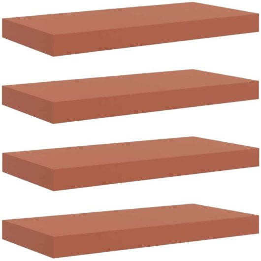 Wall Shelf 4 pcs Red 50 x 23 x 4 cm Engineered Wood vidaXL