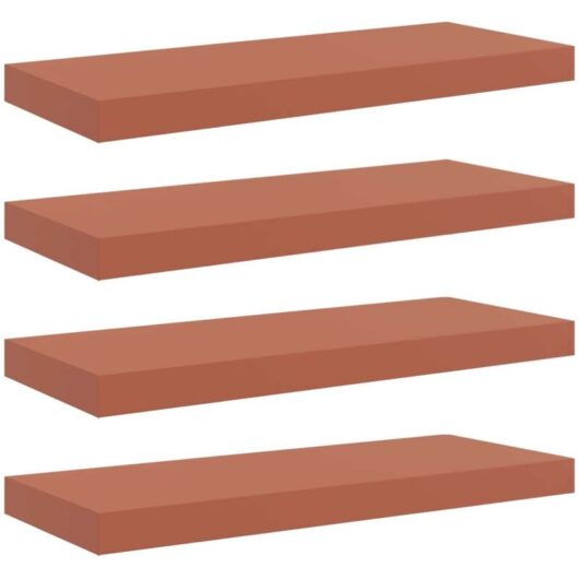 Wall Shelf 4 pcs Red 60 x 23 x 4 cm Engineered Wood vidaXL