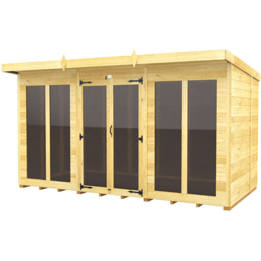 12 x 5 Pent Summer House (Full Height Window)