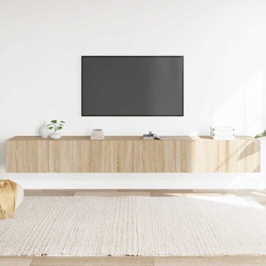 3 Piece tv Cabinet Set Sonoma Oak Engineered Wood Vidaxl