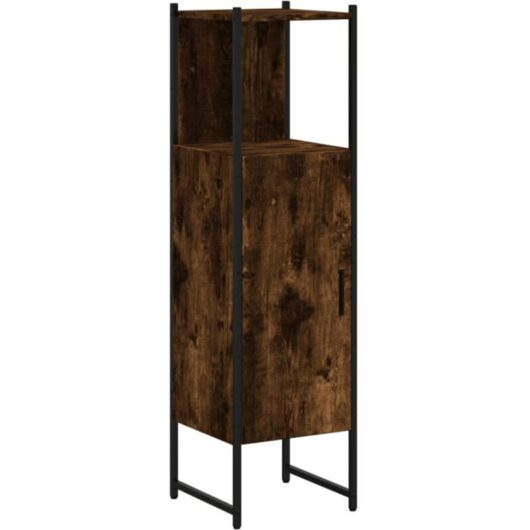 Bathroom Cabinet Smoked Oak 33x33x120.5 cm Engineered Wood vidaXL