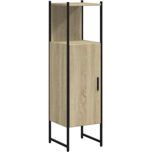 Bathroom Cabinet Sonoma Oak 33x33x120.5 cm Engineered Wood Vidaxl