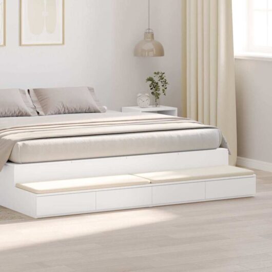 Bed Drawers White 200 x 36.5 x 16.5 cm Engineered wood Vidaxl