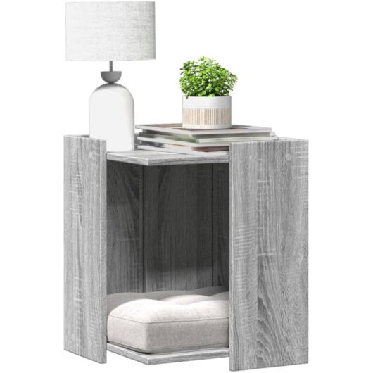 Cat Litter Box Enclosure Grey Sonoma 42x42x51 cm Engineered Wood vidaXL