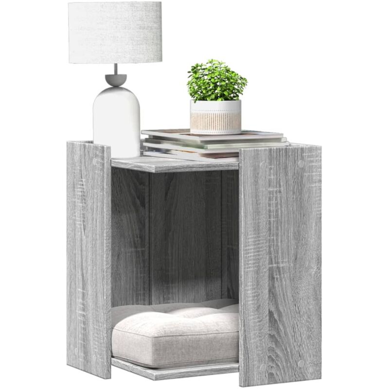 Cat Litter Box Enclosure Grey Sonoma 42x42x51 cm Engineered Wood vidaXL
