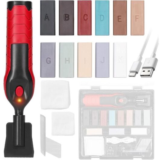 Floor Repair Kit - Set of 11 Wax Sticks in Various Colors for Laminate Flooring Repairs - Scratch Touch-Up Tool