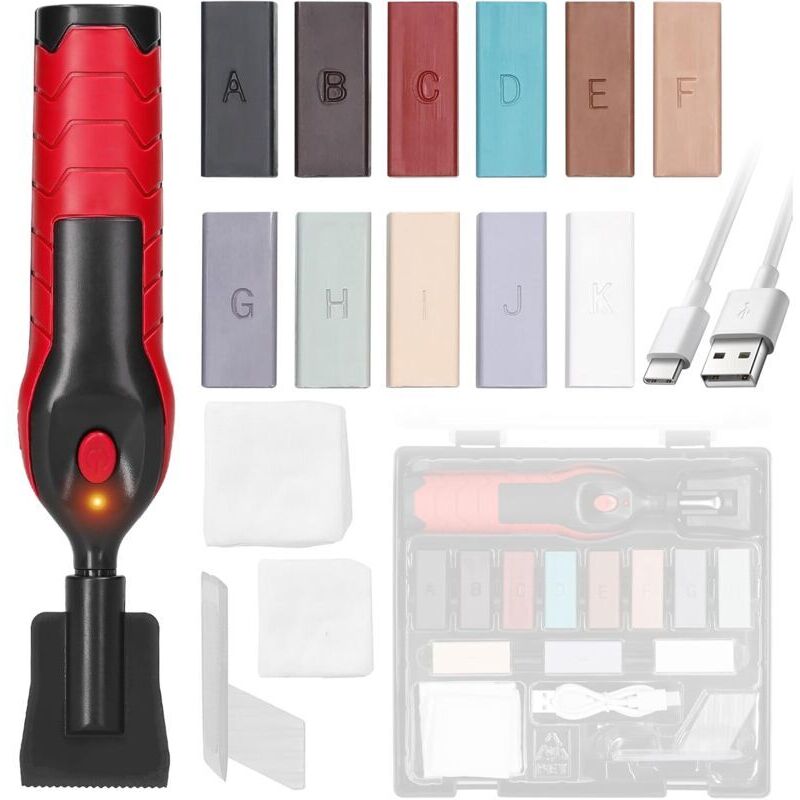 Floor Repair Kit - Set of 11 Wax Sticks in Various Colors for Laminate Flooring Repairs - Scratch Touch-Up Tool