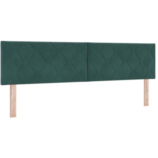 Headboard Wall-mounted Geometric Dark green 180 cm Velvet Vidaxl