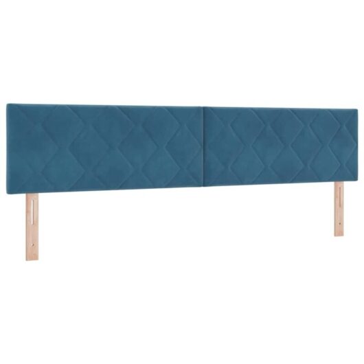 Headboard Wall-mounted Geometric Manual Dark blue 200 cm Velvet Vidaxl