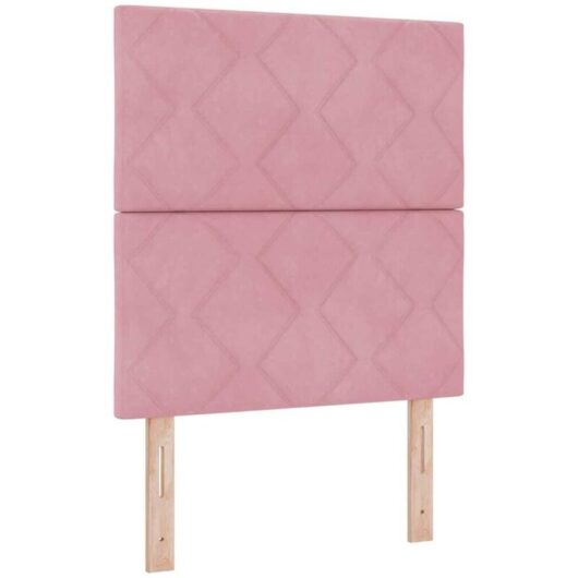Headboard Wall-mounted Geometric Manual Pink 80 cm Velvet Vidaxl