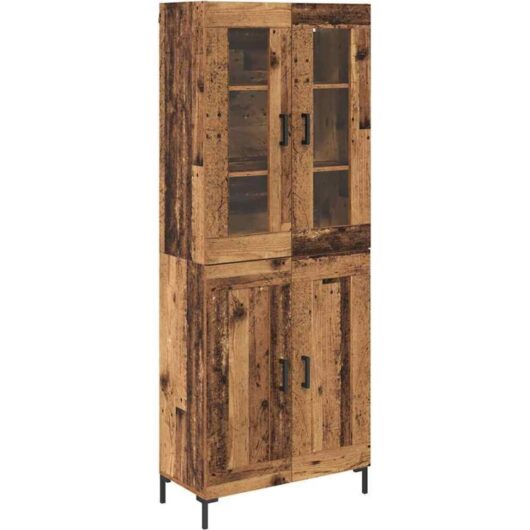 Highboard 2 pcs Old Wood Engineered Wood vidaXL