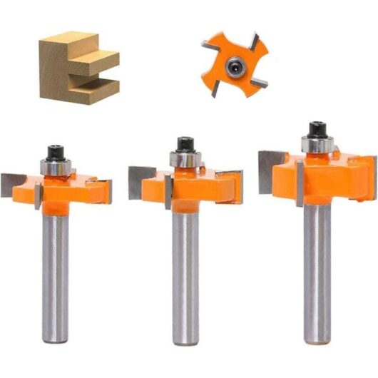 Tongue and groove cutter - 4 blades - 8 mm shank - woodworking tool - doors, tables, shelves