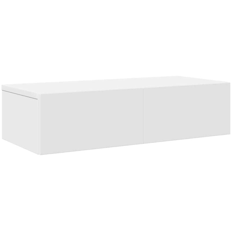 Vidaxl - Wall Shelf with Drawers White 60x26.5x15 cm Engineered Wood