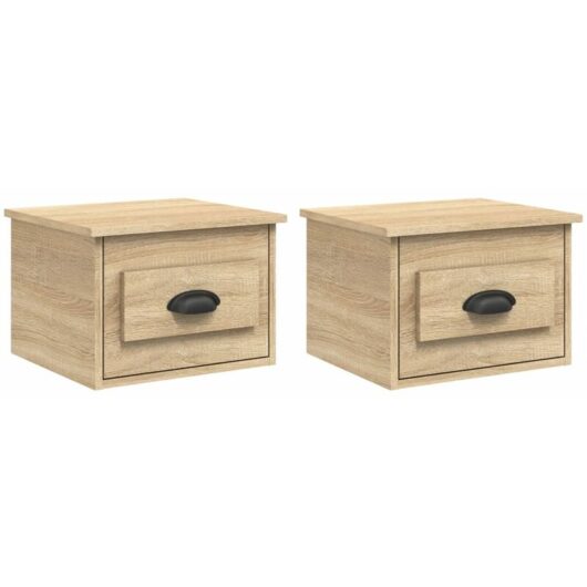 Vidaxl - Wall-mounted Bedside Cabinets 2 pcs Sonoma Oak 41.5x36x28cm