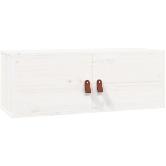 Wall Cabinet White 80x30x30 cm Solid Wood Pine Vidaxl
