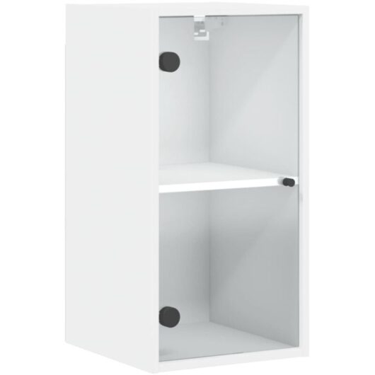 Wall Cabinet with Glass Doors White 35x37x68.5 cm vidaXL