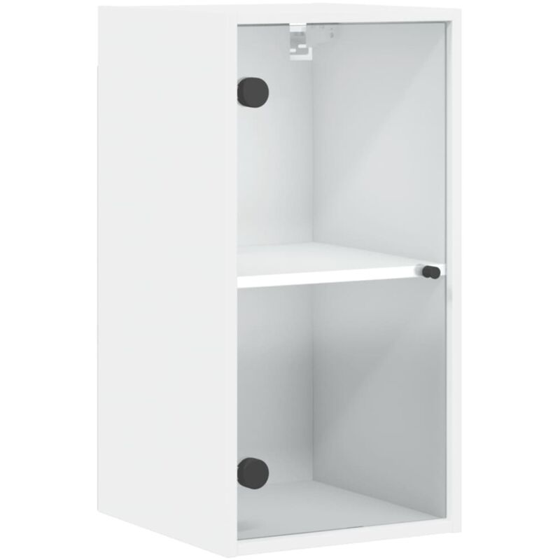 Wall Cabinet with Glass Doors White 35x37x68.5 cm vidaXL