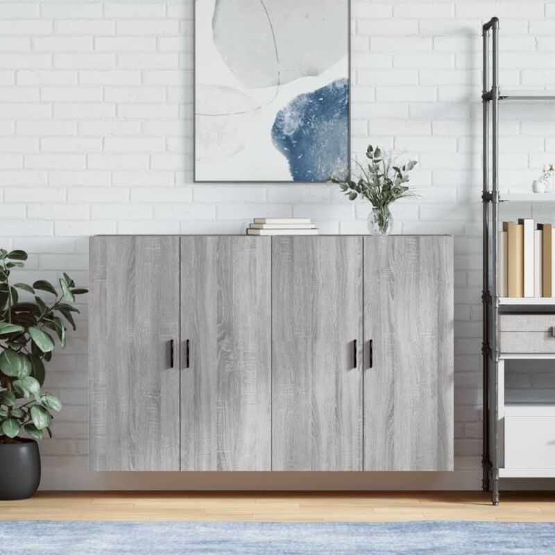 Wall Mounted Cabinets 2 pcs Grey Sonoma 69.5x34x90 cm vidaXL