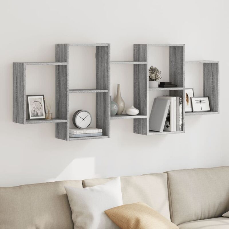 Wall Shelf Grey Sonoma 159x18x65 cm Engineered Wood Vidaxl