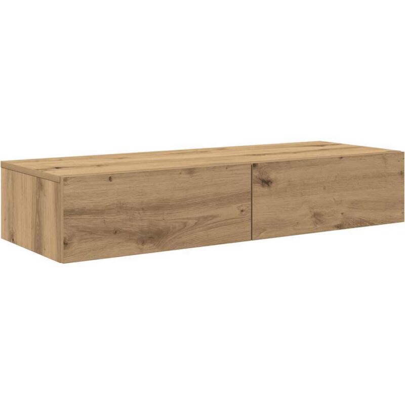 Wall Shelf with Drawers Artisian Oak 100x36x19 cm Engineered Wood vidaXL
