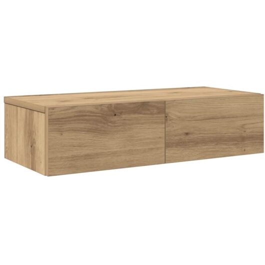 Wall Shelf with Drawers Artisian Oak 60x26.5x15 cm Engineered Wood Vidaxl