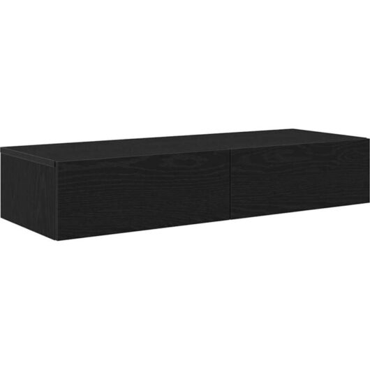 Wall Shelf with Drawers Black 100x36x19 cm Engineered Wood vidaXL