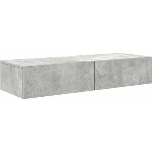 Wall Shelf with Drawers Concrete Grey 100x36x19 cm Engineered Wood vidaXL