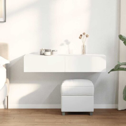 Wall Shelf with Drawers White 100x36x19 cm Engineered Wood vidaXL