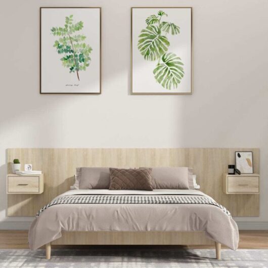 vidaXL Bed Headboard with Cabinets Sonoma Oak Engineered Wood