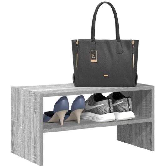 vidaXL Shoe Rack Stackable Grey Sonoma 60x30x30.5 cm