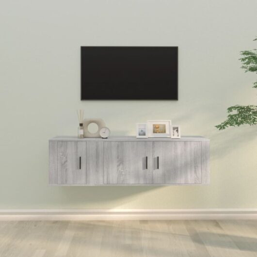 2 Piece TV Cabinet Set Grey Sonoma Engineered Wood vidaXL