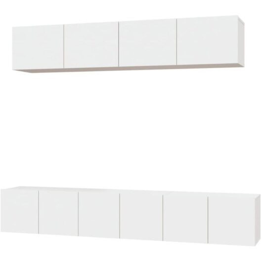 5 Piece TV Cabinet Set White Engineered Wood vidaXL