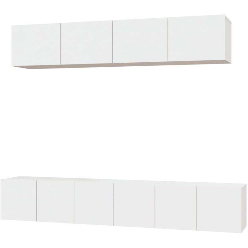 5 Piece TV Cabinet Set White Engineered Wood vidaXL