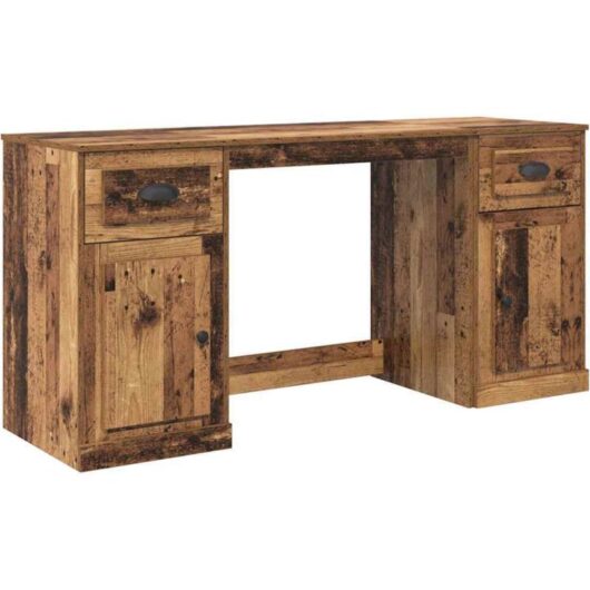 Desk with Cabinet Old Wood 154.5 x 50 x 75 cm Engineered Wood vidaXL