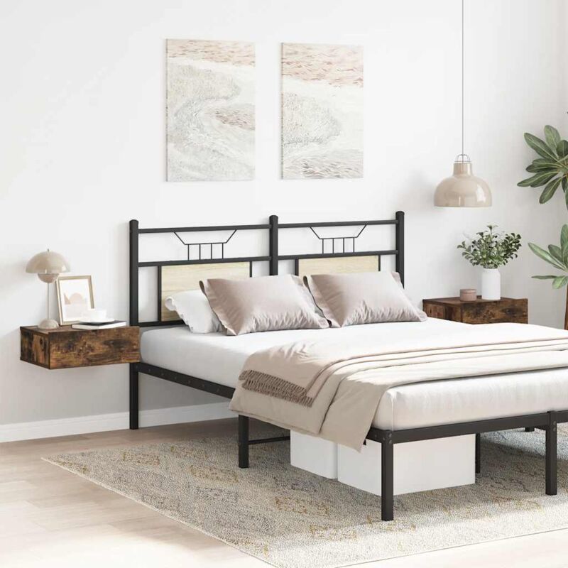 Floating Nightstands 2 pcs Smoked Oak 40x30x15cm Engineered Wood vidaXL