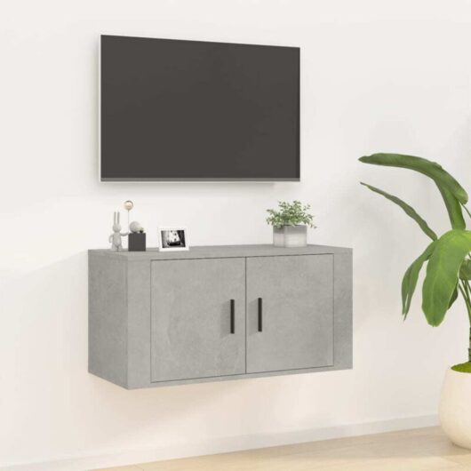 Jinlefu - Wall Mounted tv Cabinet Concrete Grey 80x34.5x40 cm vidaXL